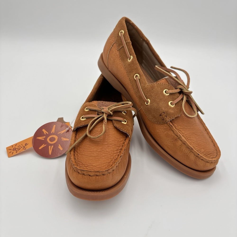 NIB Dije Montauk Leather Boat Shoe Women 10 Chestnut Coastal Preppy Nautical NEW